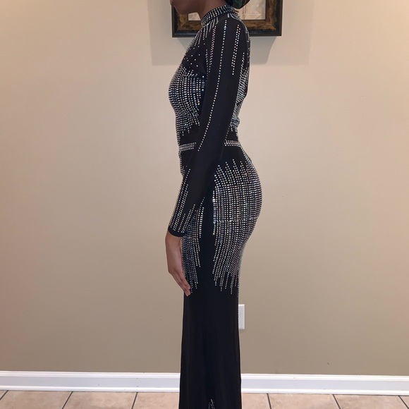 Black studded maxi dress - Picture 2 of 3